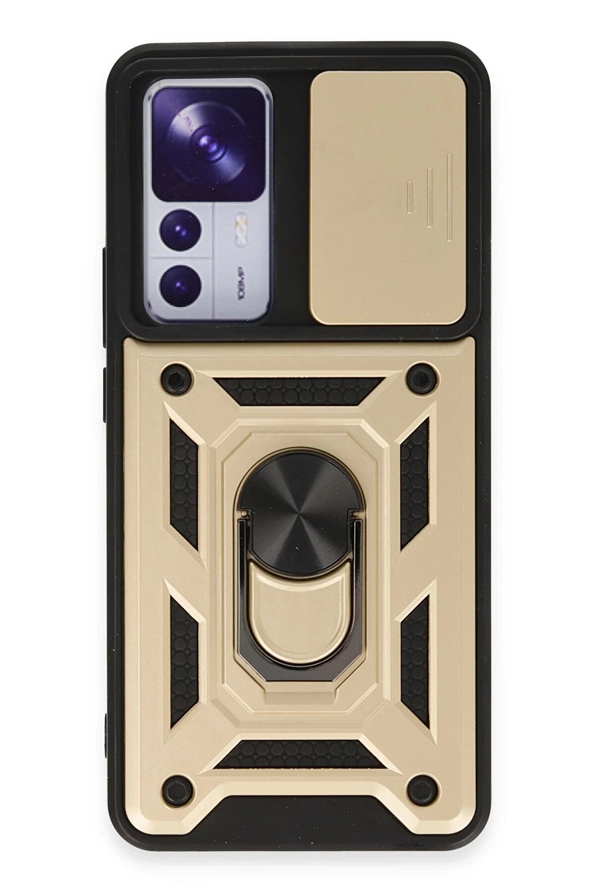 CepteToptan Xiaomi Mi 12T Pro Kılıf Pars Lens Y&uuml;z&uuml;kl&uuml; Silikon - Gold - DROPX8007-3165