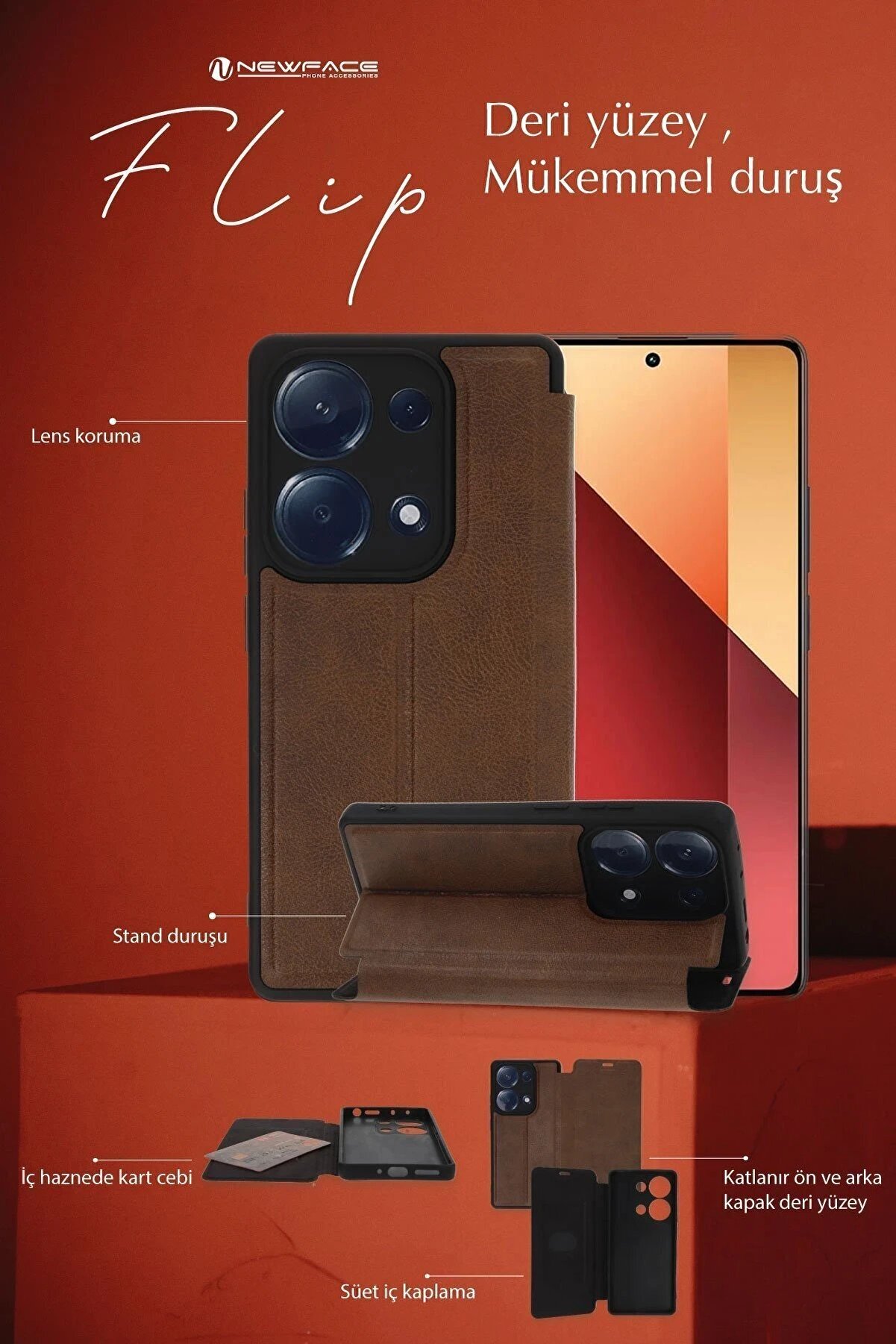 Oppo Reno 11F Kılıf Fli̇p Cover - Si̇yah - Dropx9023-4994