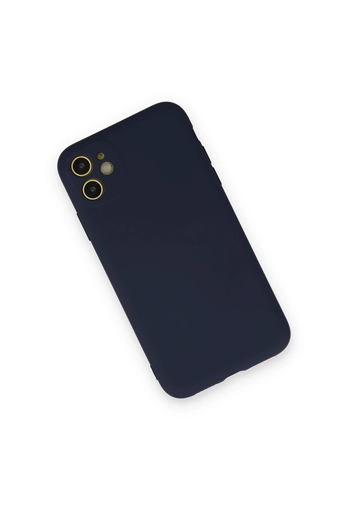 İphone 12 Mi̇ni̇ Kılıf Nano İçi̇ Kadi̇fe Si̇li̇kon - Laci̇vert - Dropx5513-1120