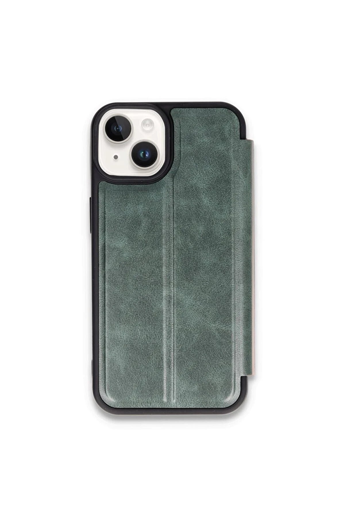 CepteToptan iPhone 15 Kılıf Flip Cover - Koyu Yeşil - DROPX2090-9227