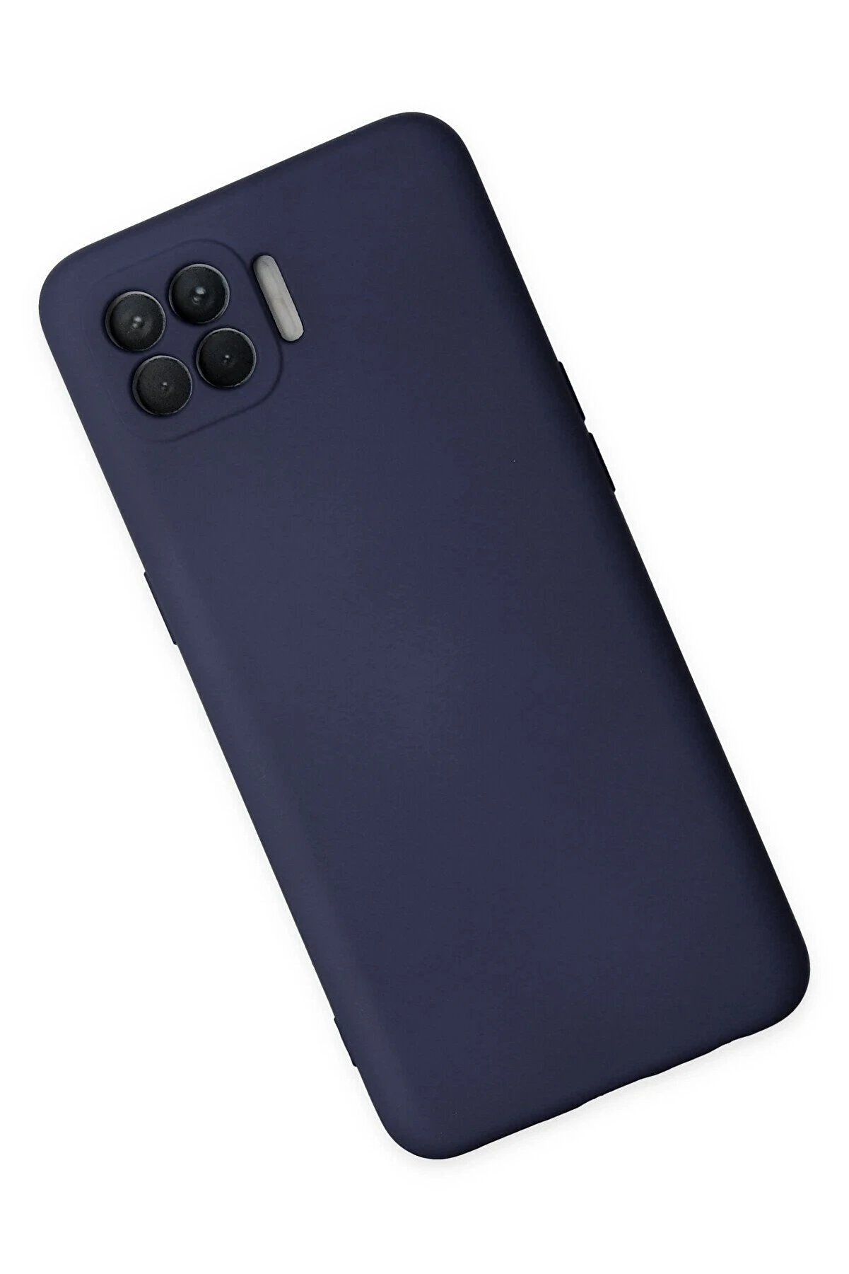 Oppo Reno 4 Li̇te Kılıf Nano İçi̇ Kadi̇fe Si̇li̇kon - Laci̇vert - Dropx9986-9435