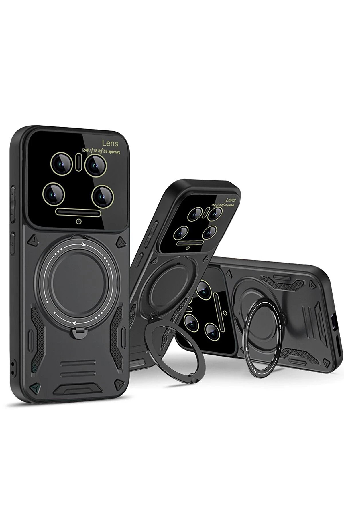 Xi̇aomi̇ Mi̇ 14 Ultra Kılıf Joy Lens Standlı Kapak - Laci̇vert - Dropx9384-2227