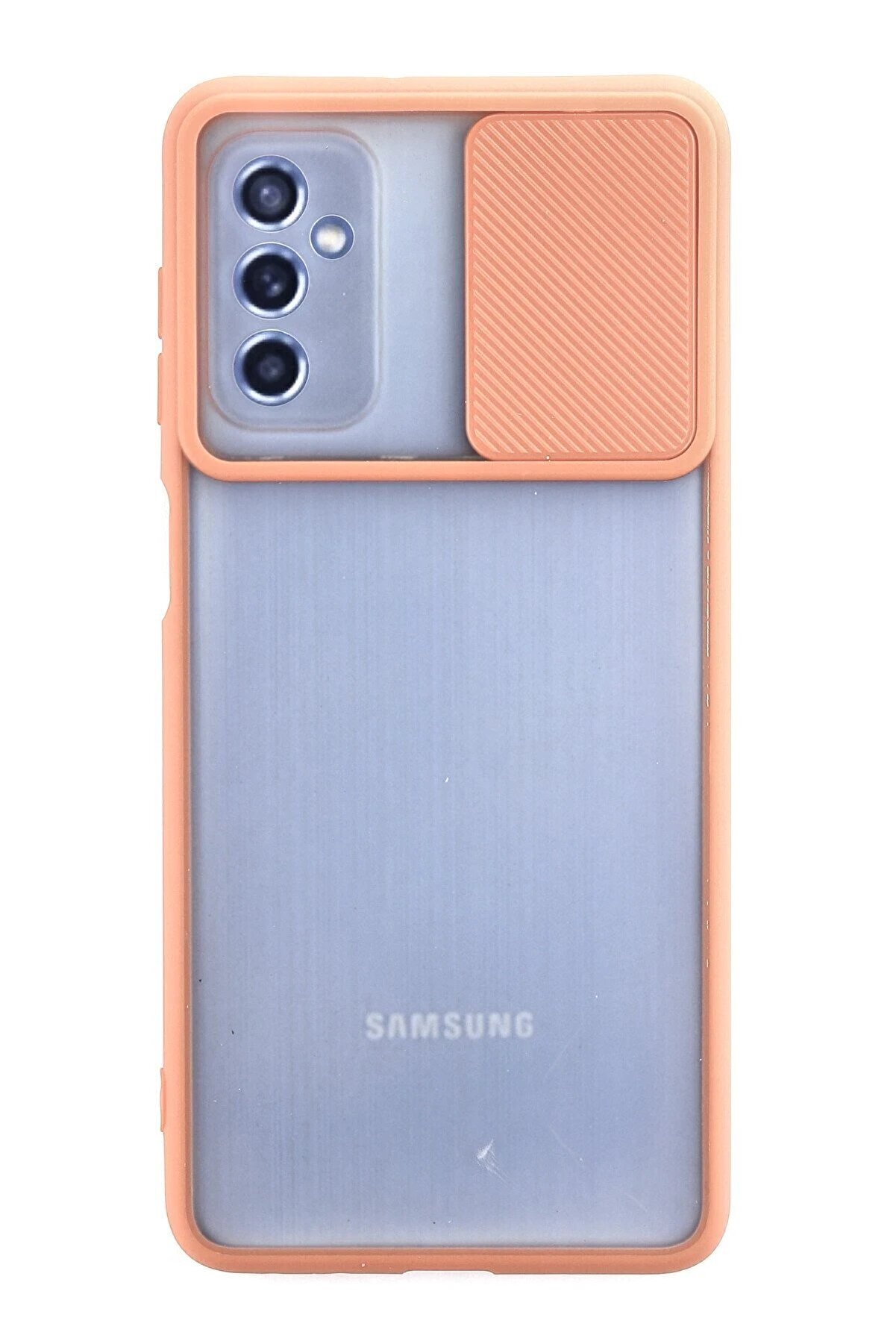 CepteToptan Samsung Galaxy M52 5G Kılıf Palm Buzlu Kamera S&uuml;rg&uuml;l&uuml; Silikon - Pembe - DROPX9060-7227
