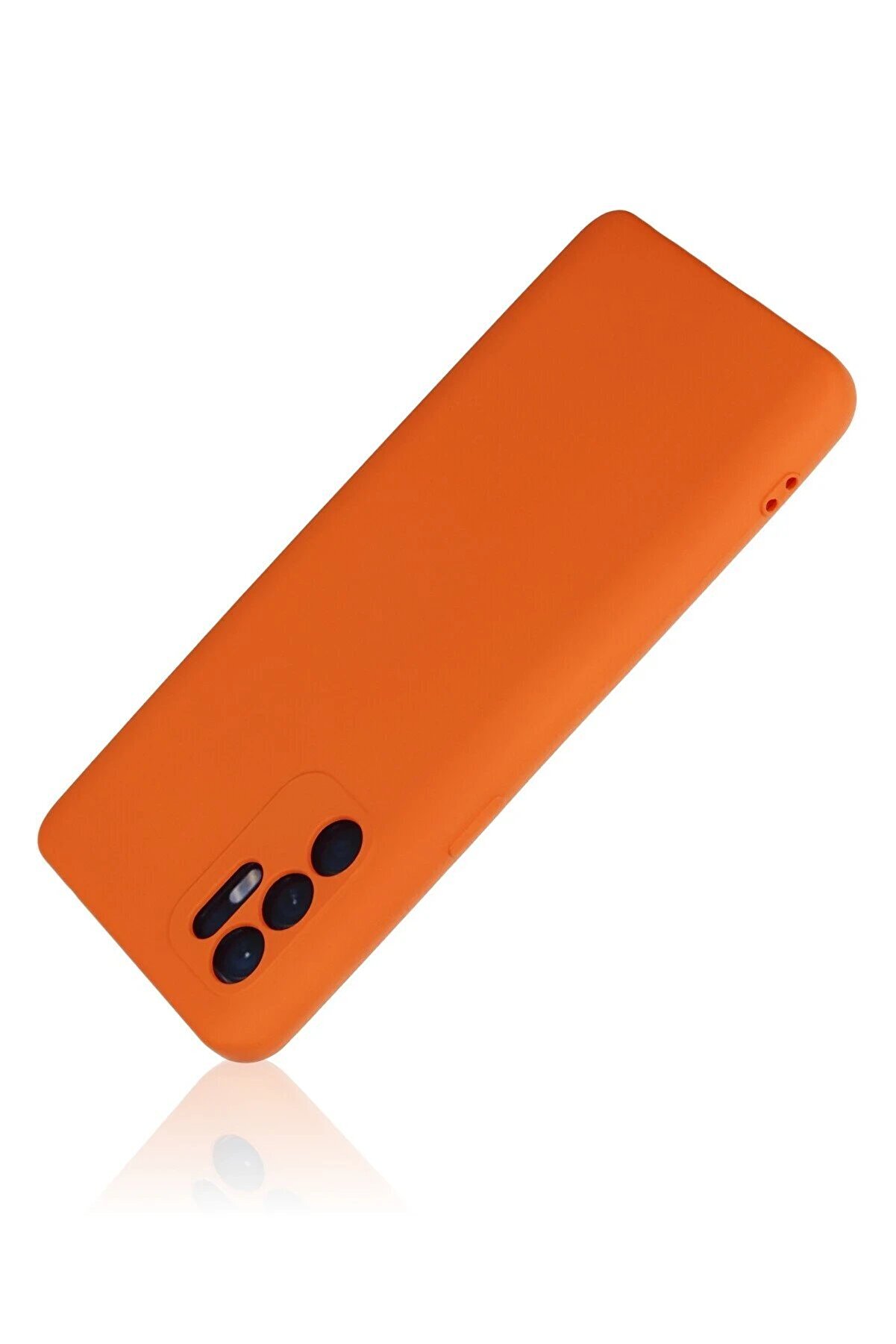 Oppo Reno 6 Kılıf Nano İ&ccedil;i̇ Kadi̇fe Si̇li̇kon - Turuncu - Dropx8939-1631