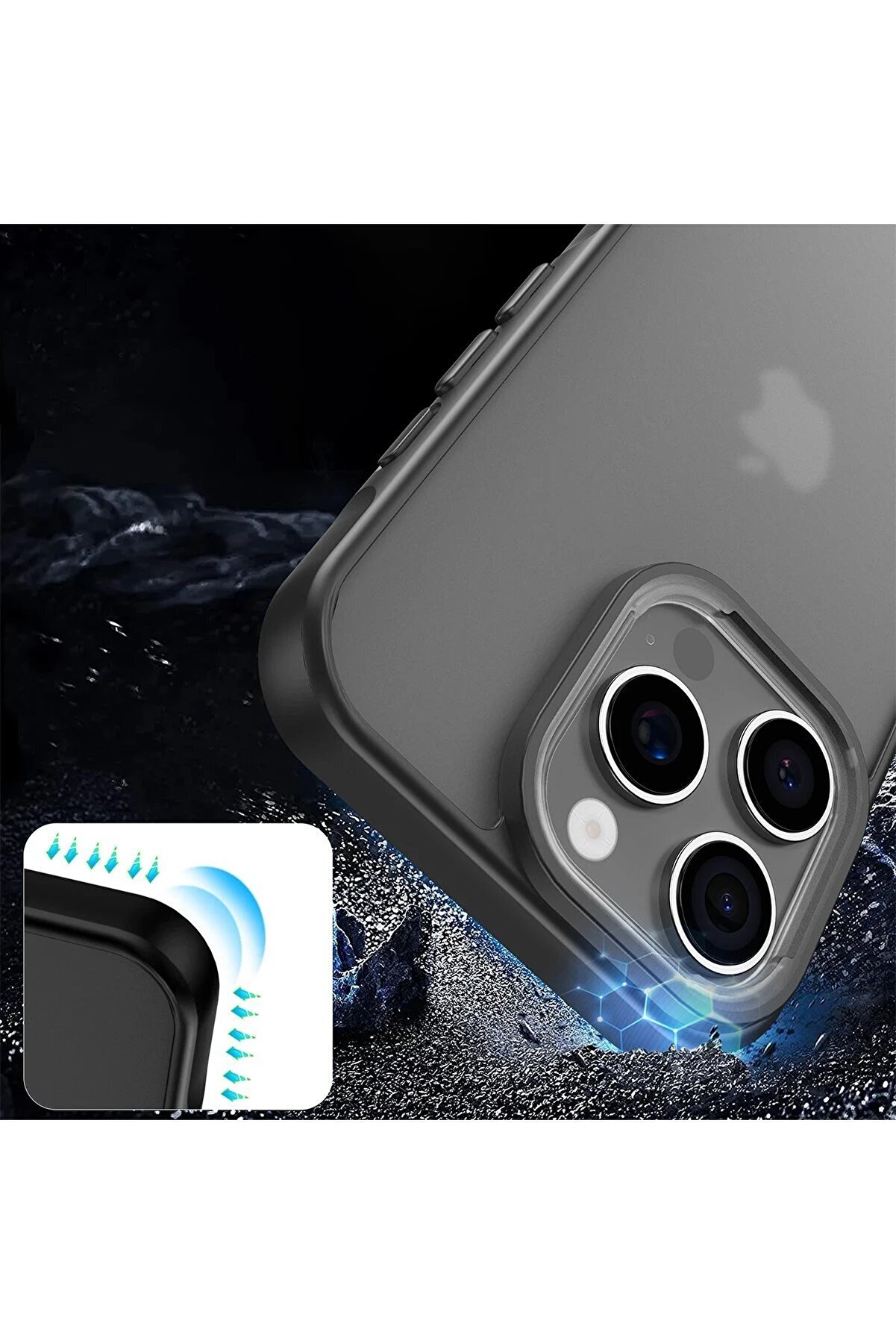 İphone 16 Pro Kılıf Elegant Kapak - Si̇yah - Dropx7842-4909