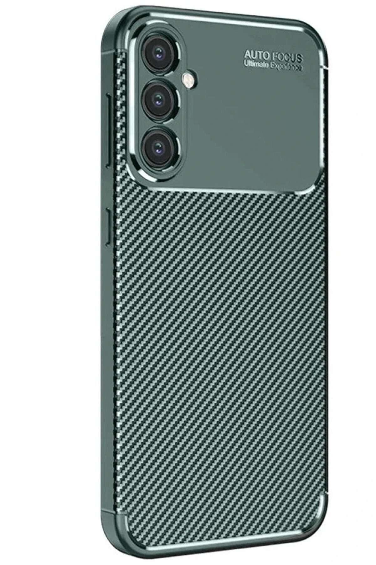 CepteToptan Samsung Galaxy S25 Kılıf Auto Focus Karbon Kapak - Koyu Yeşil - DROPX2321-4495