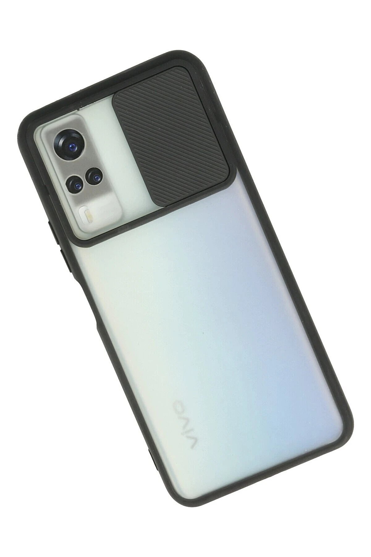 Vi̇vo Y53S Kılıf Palm Buzlu Kamera S&uuml;rg&uuml;l&uuml; Si̇li̇kon - Si̇yah - Dropx5400-9416