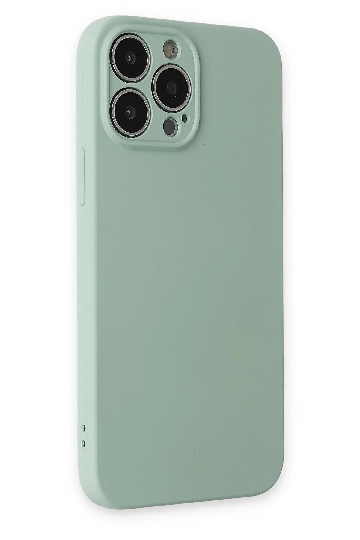 İphone 13 Pro Max Kılıf Nano İçi̇ Kadi̇fe Si̇li̇kon - Su Yeşi̇li̇ - Dropx4145-1807