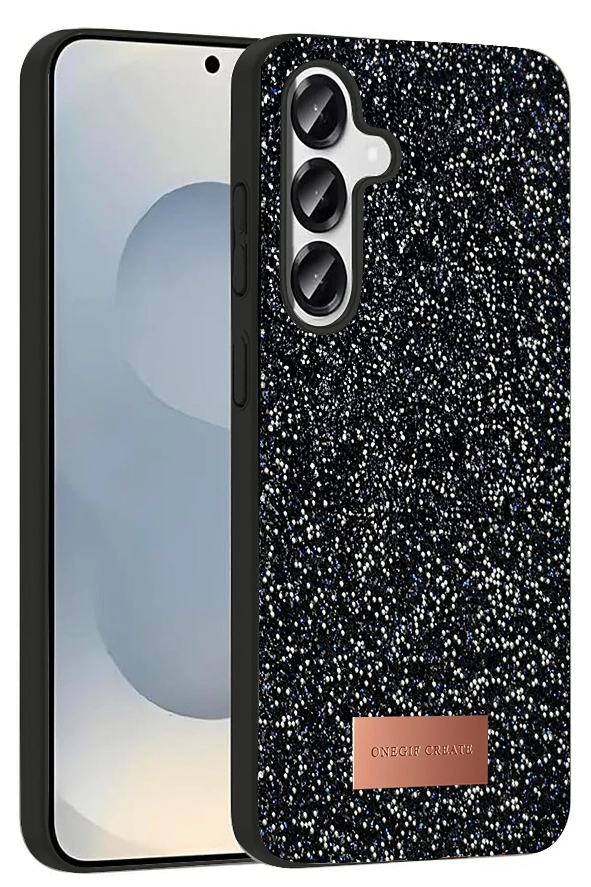 Samsung Galaxy S25 Plus Bri̇ght Si̇mli̇ Kapak - Si̇yah - Dropx2778-4886