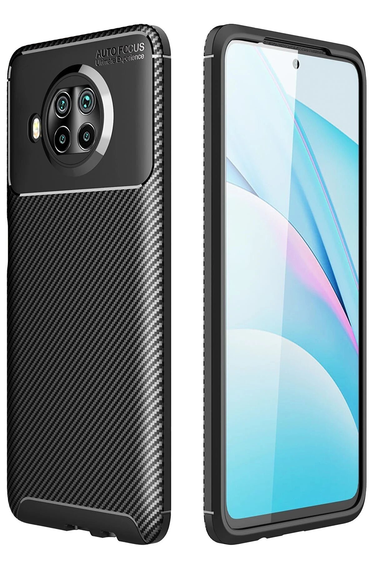 CepteToptan Xiaomi Mi 10T Lite Kılıf Auto Focus Karbon Kapak - Siyah - DROPX8807-2219