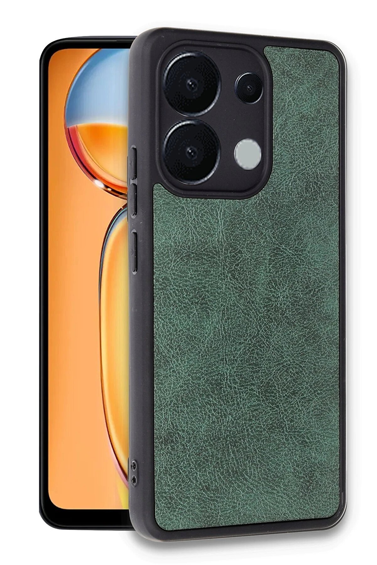 Xi̇aomi̇ Redmi̇ Note 13 4G Kılıf Aras Deri̇ Kapak - Koyu Yeşi̇l - Dropx2951-3631