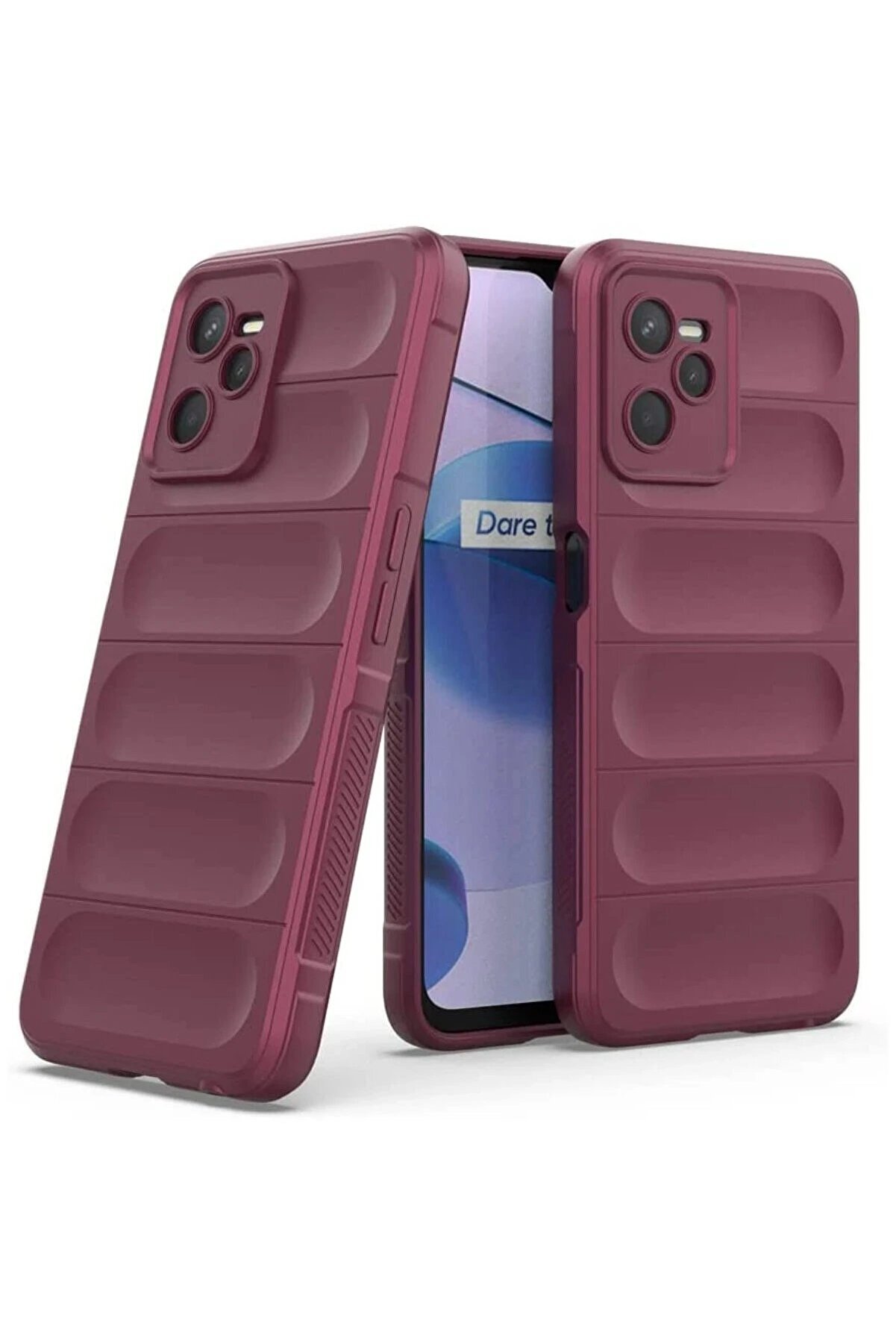 Realme C35 Kılıf Opti̇mum Si̇li̇kon - Bordo - Dropx7615-2234