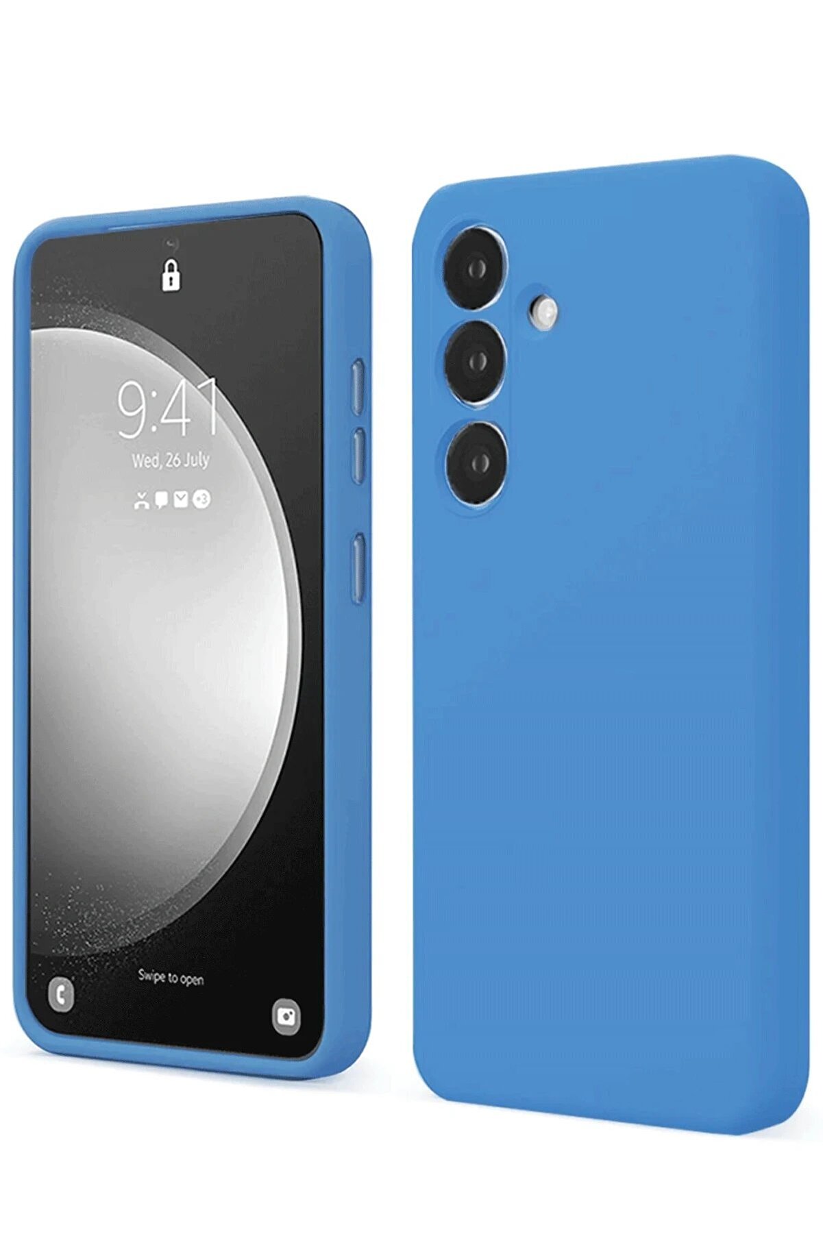 CepteToptan Samsung Galaxy S24 FE Kılıf First Silikon - Mavi - DROPX4987-8190