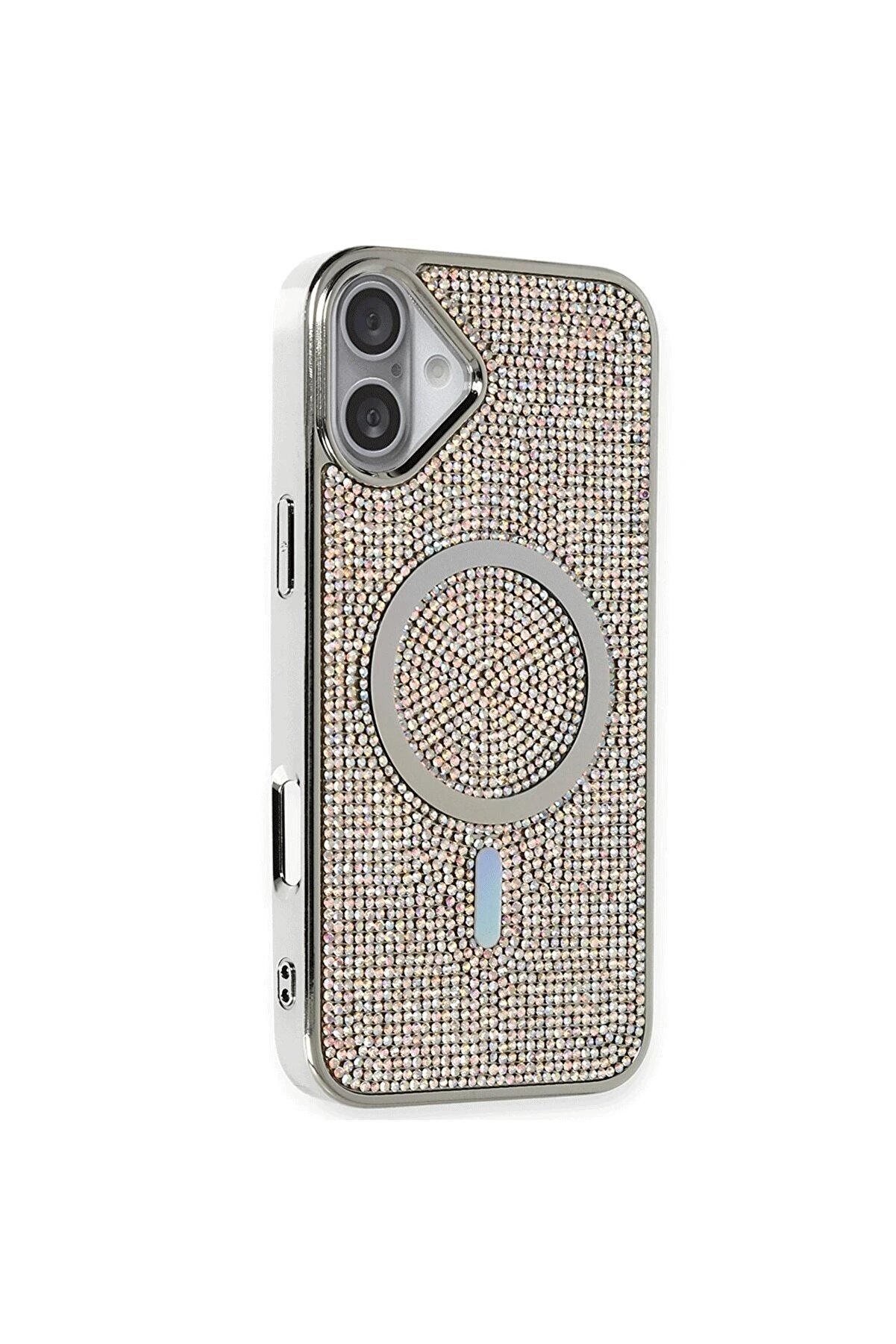 İphone 16 Plus Kılıf Di̇amond Magsafe Kapak - Rai̇nbow - Dropx6723-3335