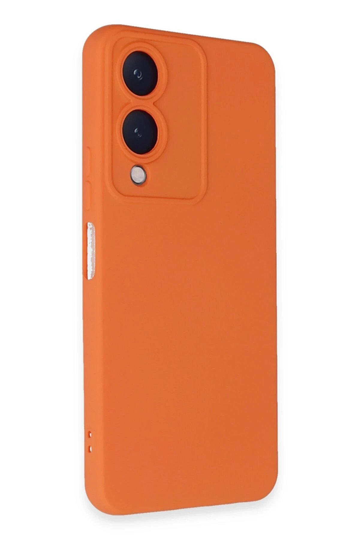 Vi̇vo Y17S Kılıf Nano İ&ccedil;i̇ Kadi̇fe Si̇li̇kon - Turuncu - Dropx8243-5333