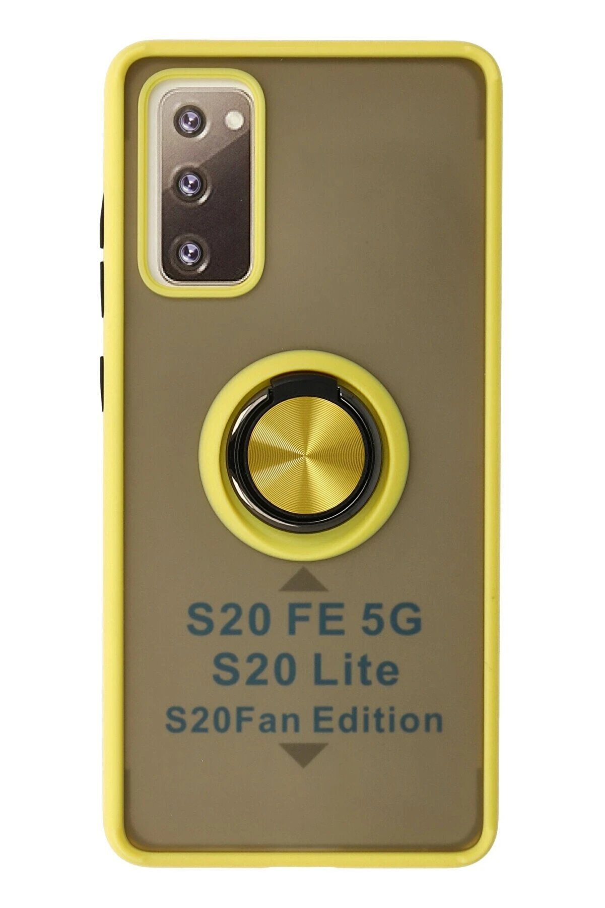 CepteToptan Samsung Galaxy S20 FE Kılıf Montreal Y&uuml;z&uuml;kl&uuml; Silikon Kapak - Sarı - DROPX1197-3042