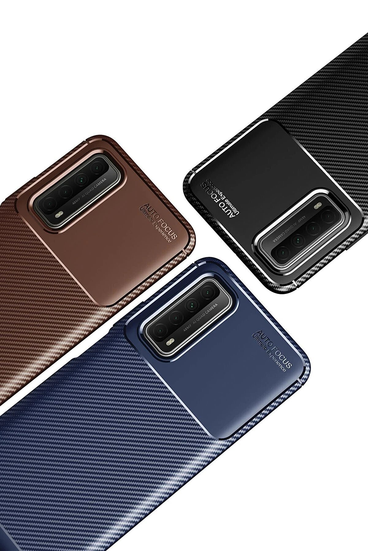 Huawei̇ P Smart 2021 Kılıf Auto Focus Karbon Kapak - Laci̇vert - Dropx1682-1925