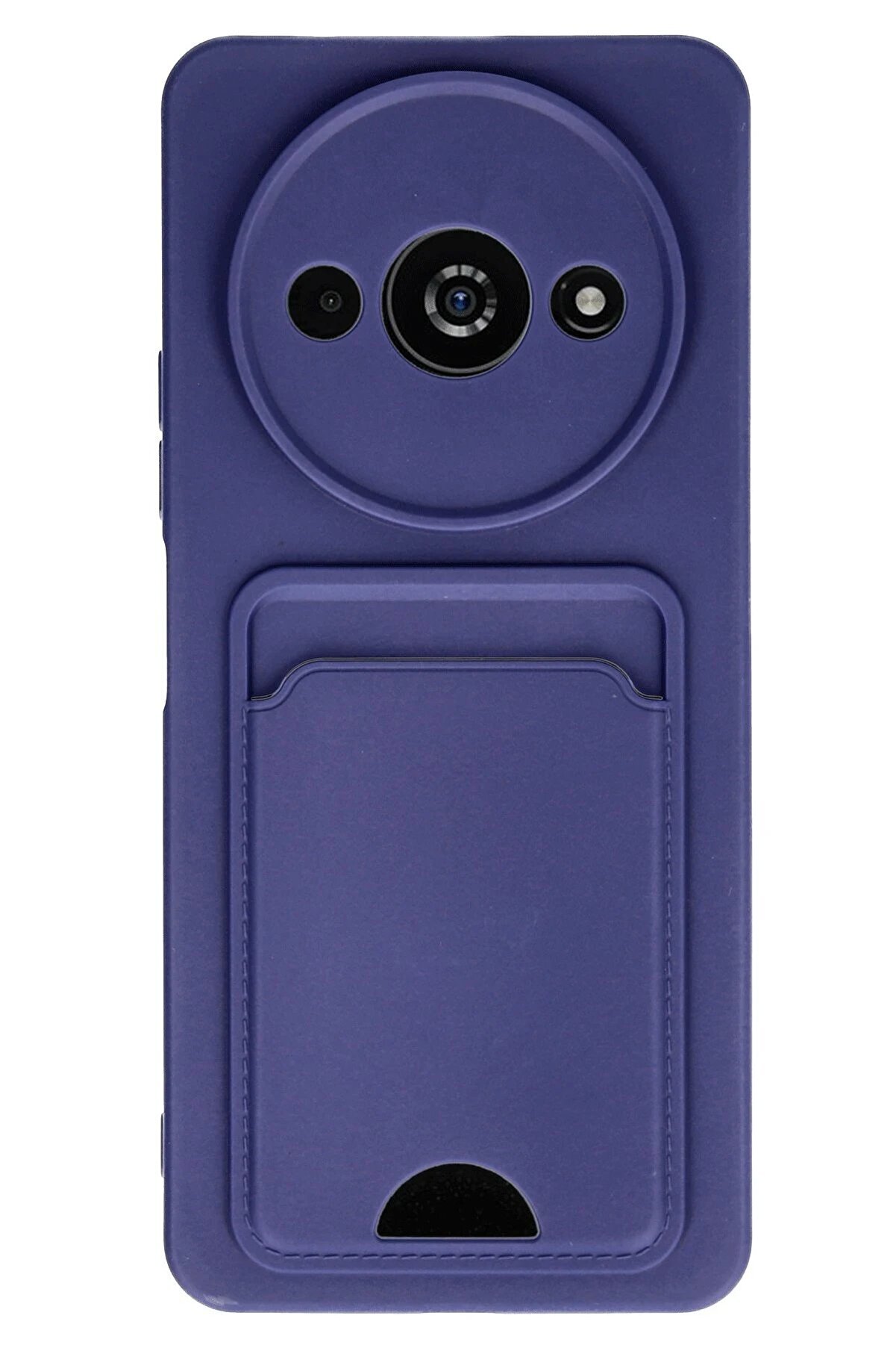 CepteToptan Xiaomi Redmi A3 4G Kılıf Kelvin Kartvizitli Silikon - Lacivert - DROPX9510-6548