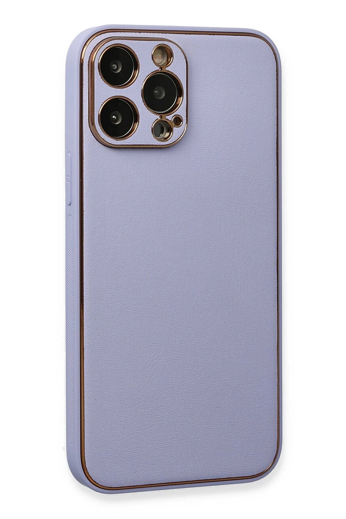 İphone 13 Pro Kılıf Coco Deri̇ Si̇li̇kon Kapak - Açık Li̇la - Dropx9363-8837