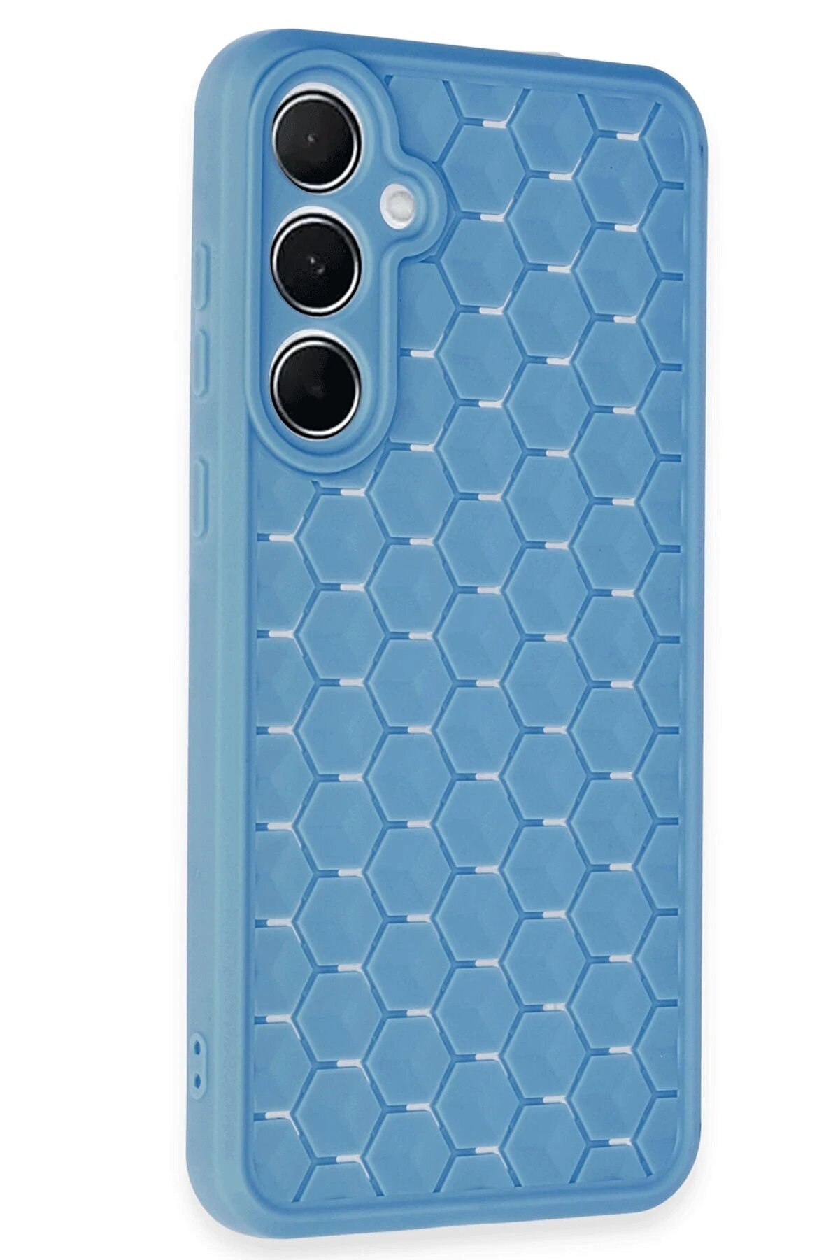 Samsung Galaxy A55 5G Kılıf Petek Si̇li̇kon Kapak - Mavi̇ - Dropx7857-8547