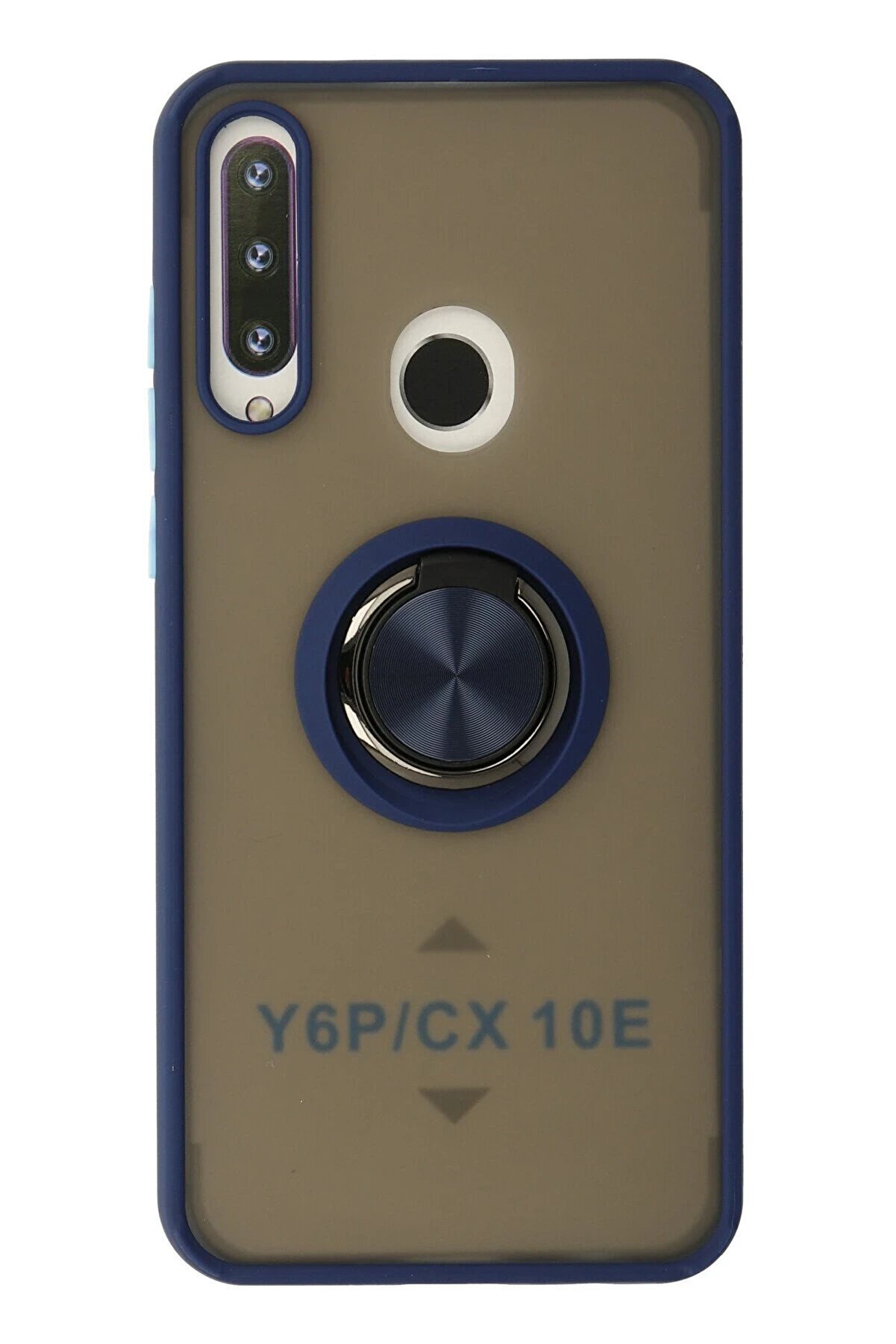CepteToptan Huawei Y6P Kılıf Montreal Yüzüklü Silikon Kapak - Lacivert - DROPX9808-7907