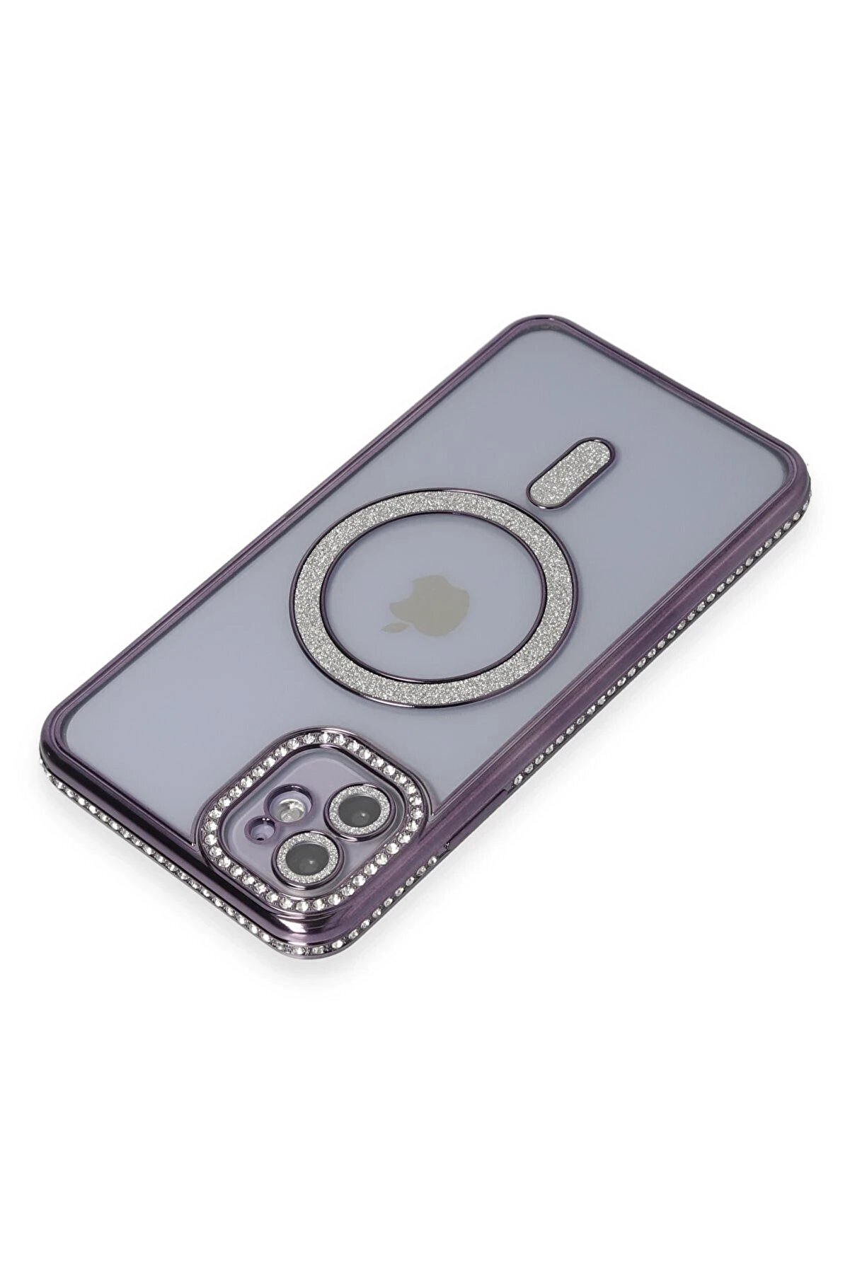 İphone 11 Kılıf Joke Si̇mli̇ Magneti̇csafe Kılıf - Deri̇n Mor - Dropx1712-3273