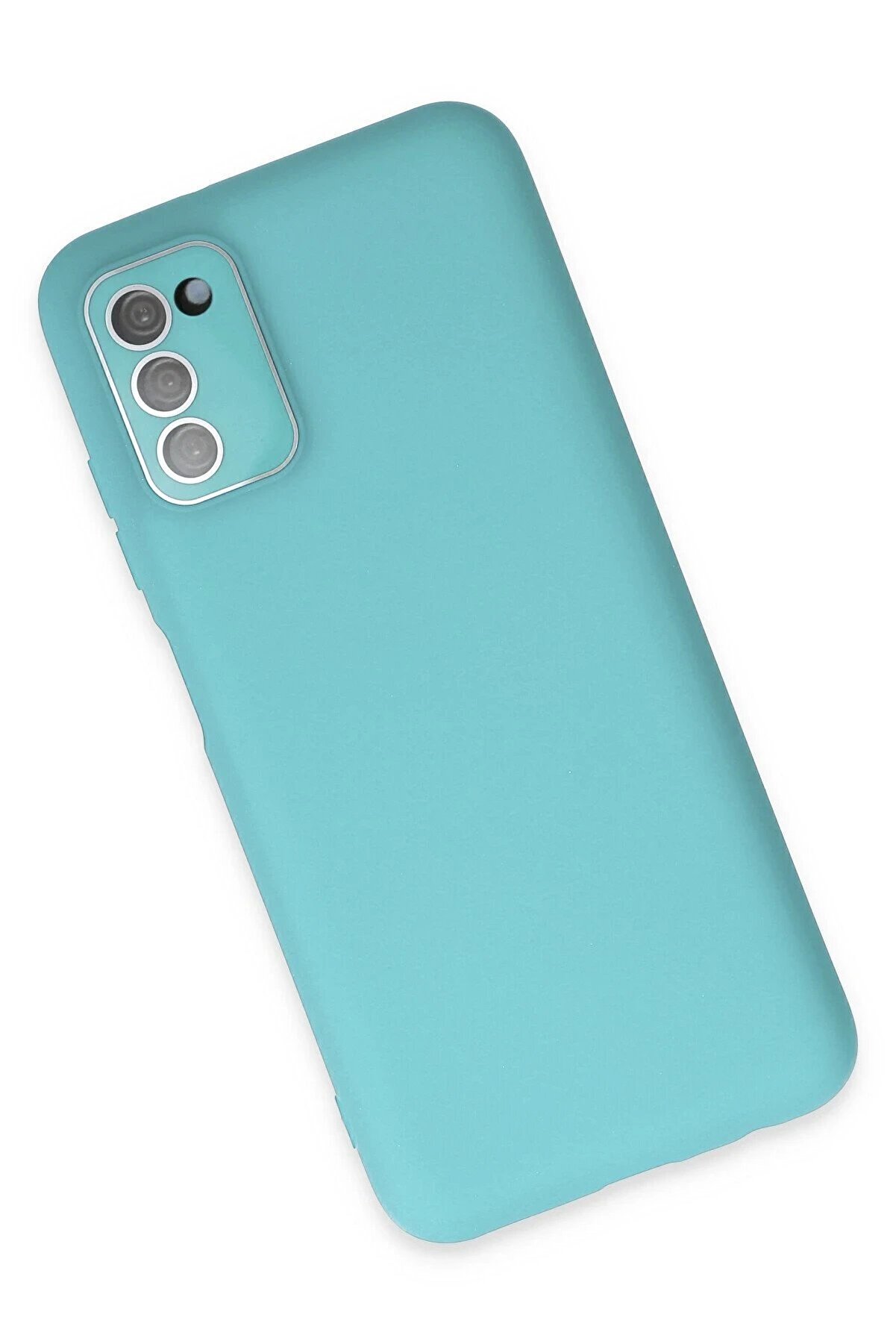 Samsung Galaxy A03S Kılıf Lansman Glass Kapak - Turkuaz - Dropx1179-3472