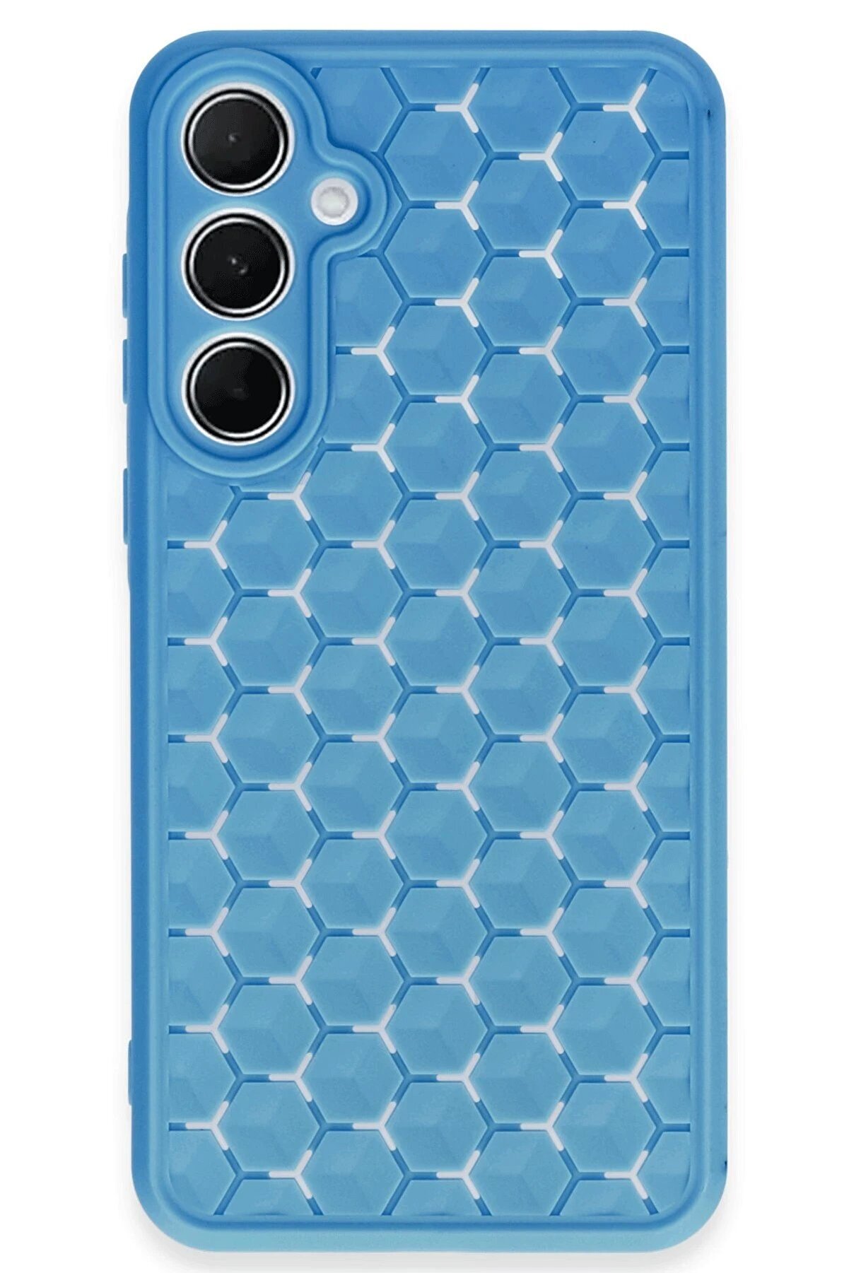 CepteToptan Samsung Galaxy A15 4G Kılıf Petek Silikon Kapak - Mavi - DROPX6814-1535