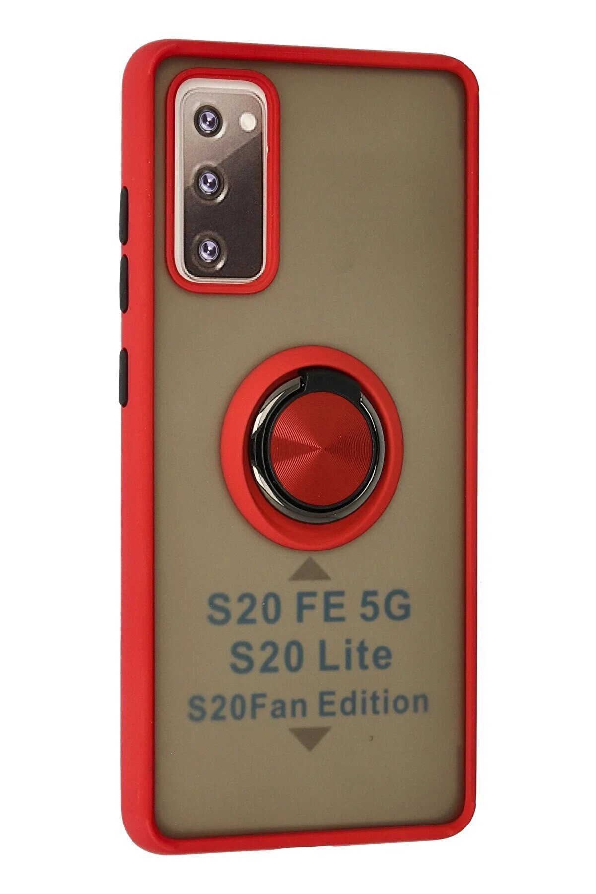 Samsung Galaxy S20 Fe Kılıf Montreal Yüzüklü Si̇li̇kon Kapak - Kırmızı - Dropx1824-3172