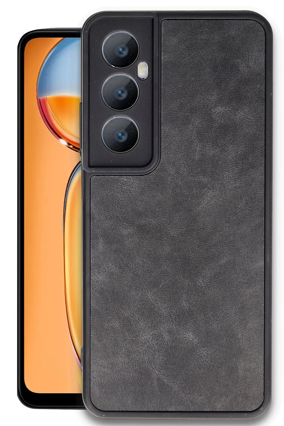 CepteToptan Realme C65 Kılıf Aras Deri Kapak - Siyah - DROPX2371-4716