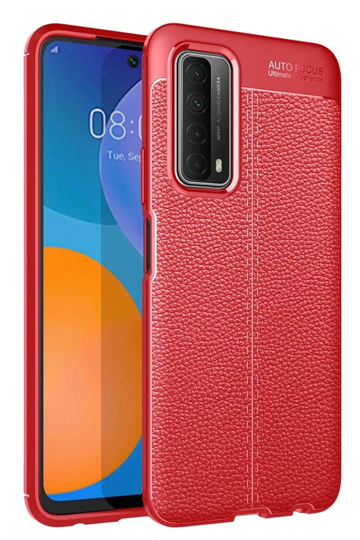 CepteToptan Huawei P Smart 2021 Kılıf Auto Focus Kapak - Kırmızı - DROPX9369-3144