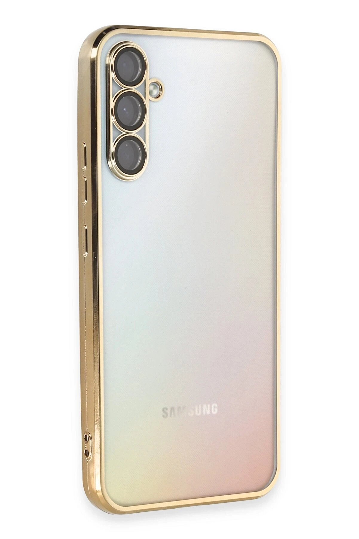 CepteToptan Samsung Galaxy A54 5G Kılıf Lensli Silikon - Gold - DROPX7045-9239