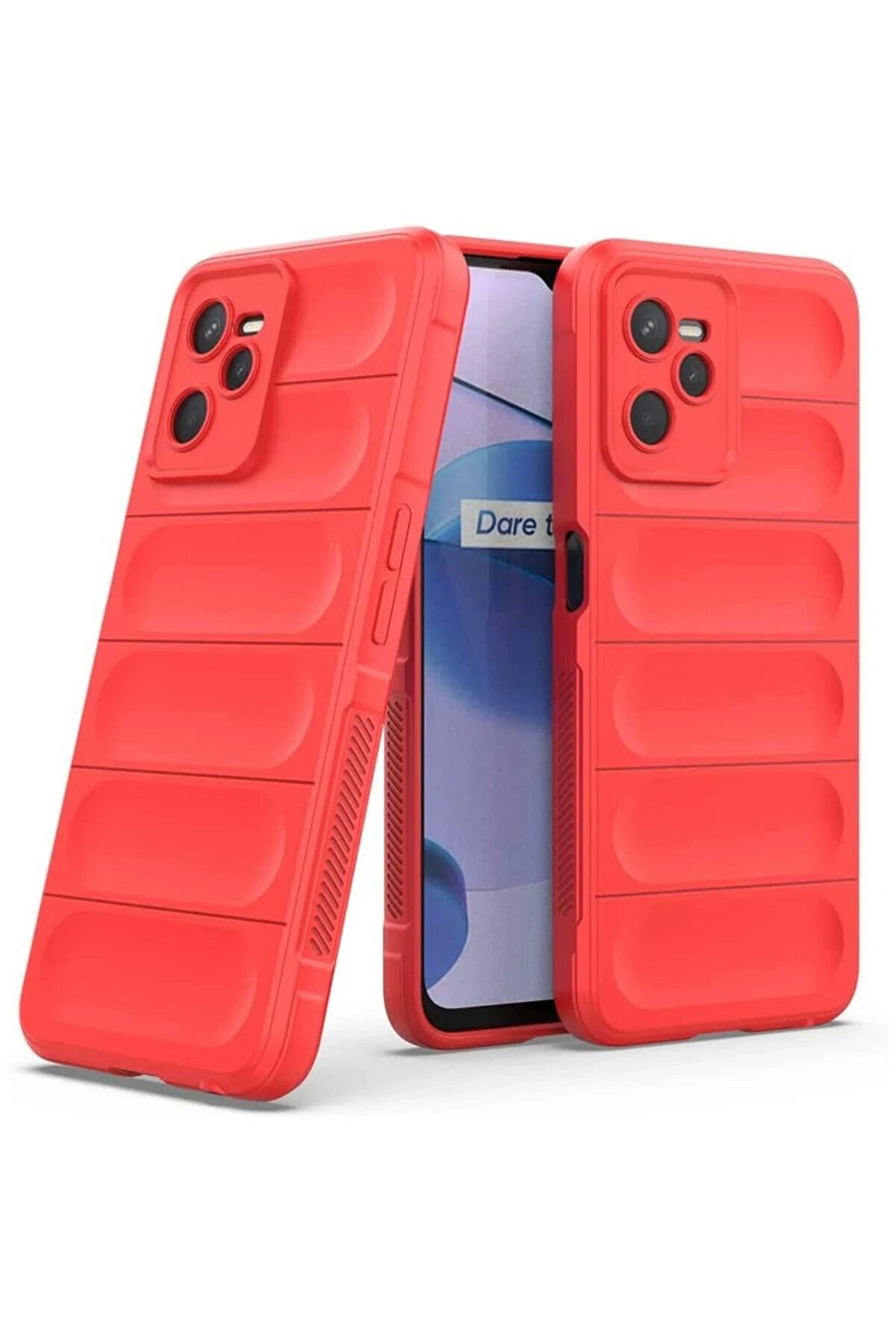 Realme C35 Kılıf Opti̇mum Si̇li̇kon - Kırmızı - Dropx6461-3760