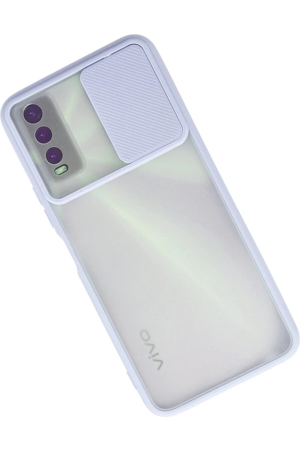 Vi̇vo Y11S Kılıf Palm Buzlu Kamera S&uuml;rg&uuml;l&uuml; Si̇li̇kon - Li̇la - Dropx6102-5861