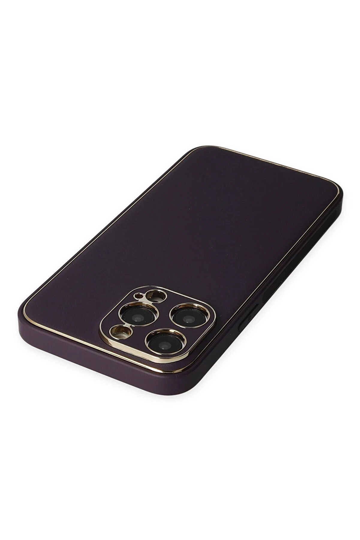 İphone 13 Pro Max Kılıf Coco Deri̇ Si̇li̇kon Kapak - Deri̇n Mor - Dropx1585-3015