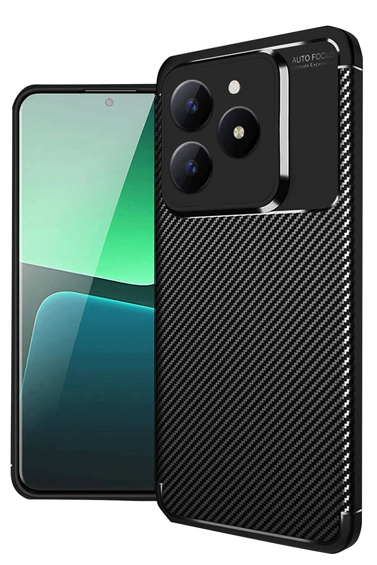 Realme C61 Kılıf Auto Focus Karbon Kapak - Si̇yah - Dropx5314-8461