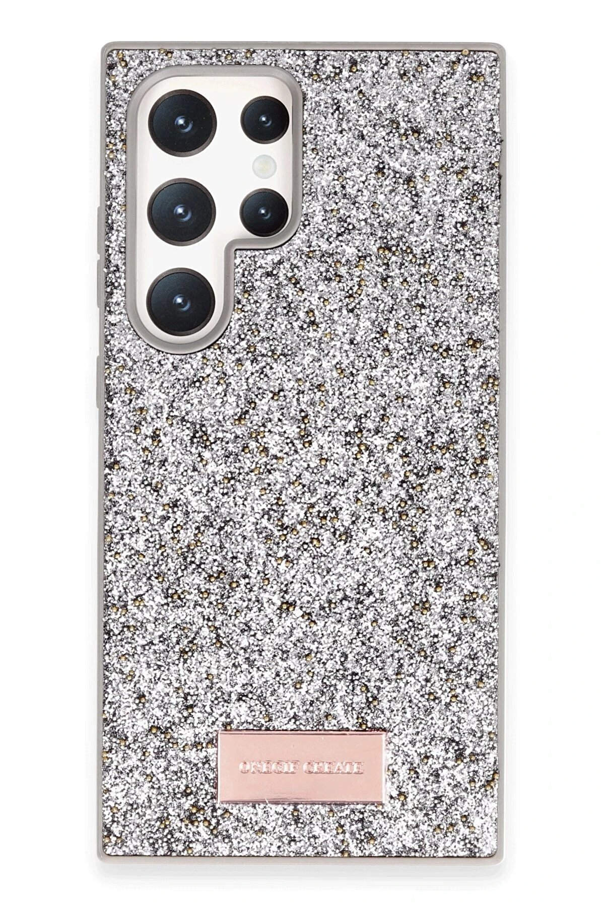 CepteToptan Samsung Galaxy S24 Ultra Bright Simli Kapak - Gümüş - DROPX2600-8403