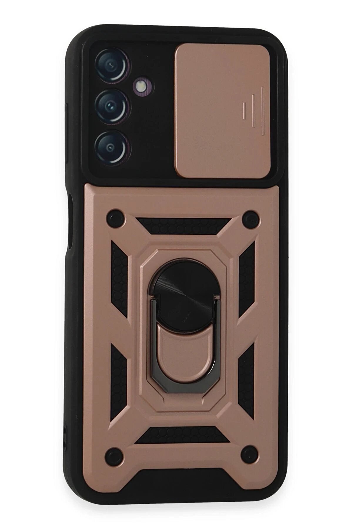 CepteToptan Samsung Galaxy A14 4G Kılıf Pars Lens Yüzüklü Silikon - Rose Gold - DROPX9978-2110