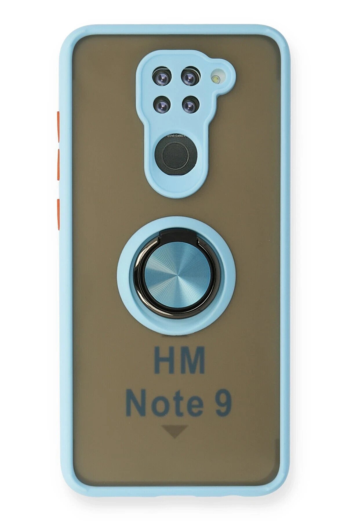 CepteToptan Xiaomi Redmi Note 9 Kılıf Montreal Yüzüklü Silikon Kapak - Buz Mavi - DROPX6047-3208