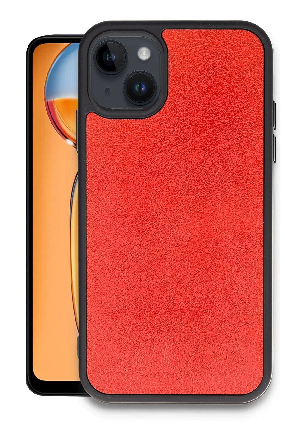 CepteToptan iPhone 15 Kılıf Aras Deri Kapak - Kırmızı - DROPX7346-1471