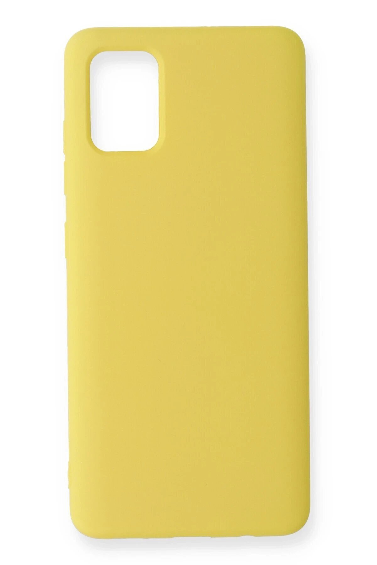 Samsung Galaxy A51 Kılıf Nano İ&ccedil;i̇ Kadi̇fe Si̇li̇kon - Sarı - Dropx8774-1490