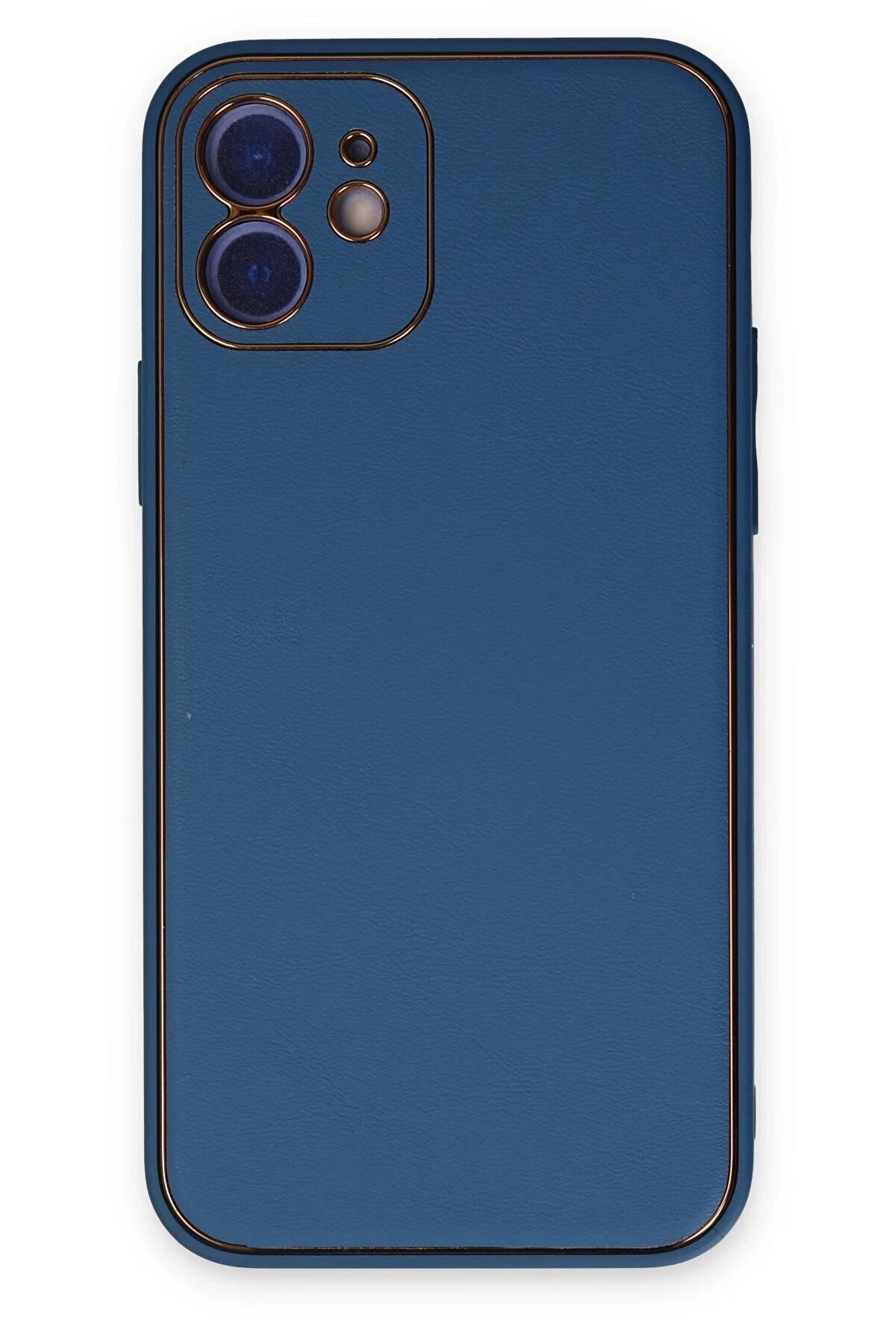 CepteToptan iPhone 12 Kılıf Coco Deri Silikon Kapak - A&ccedil;ık Mavi - DROPX7210-4927