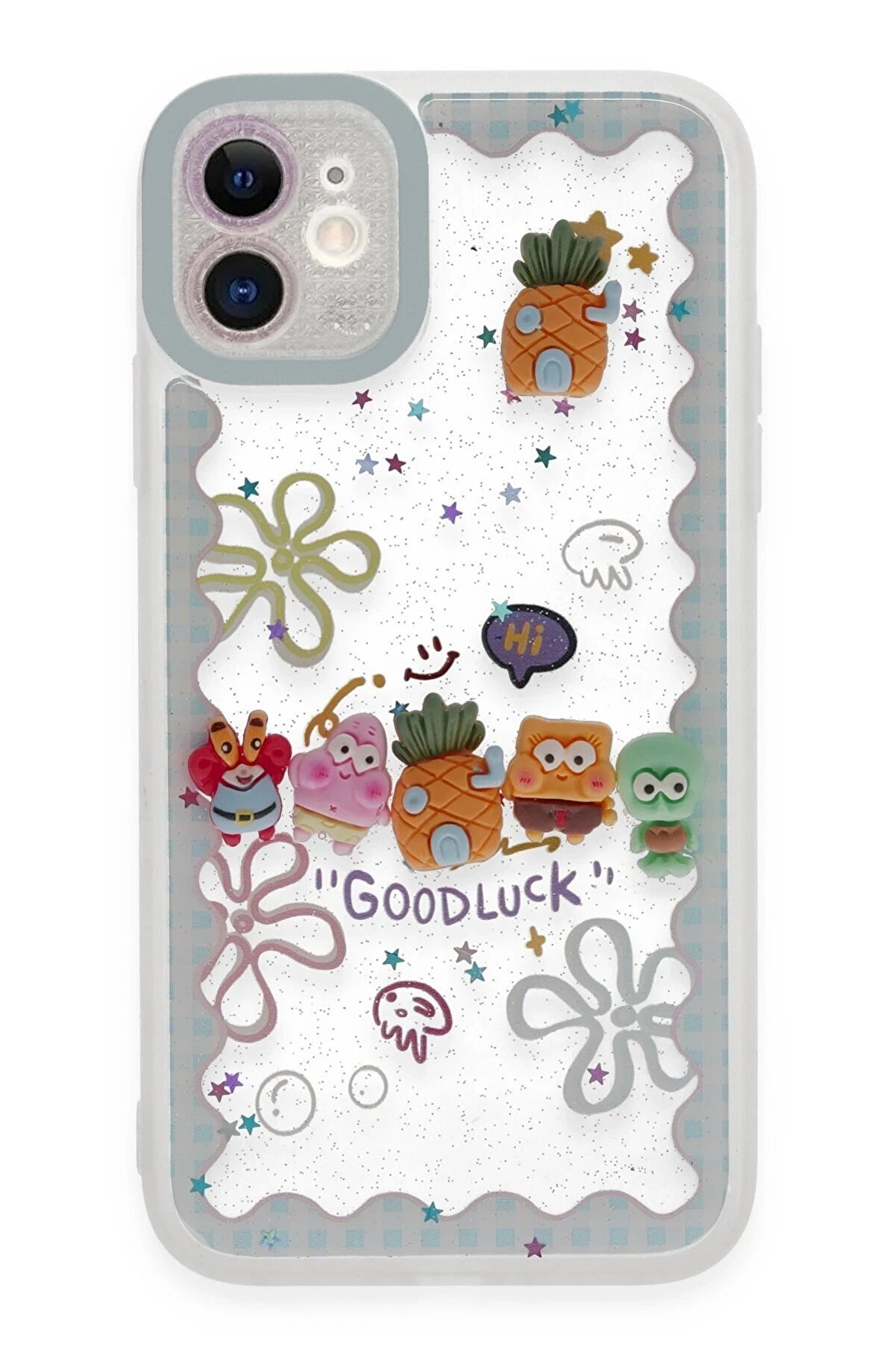 CepteToptan iPhone 11 Kılıf Sweet Desenli Silikon Kapak - Açık Mavi - DROPX7417-9077