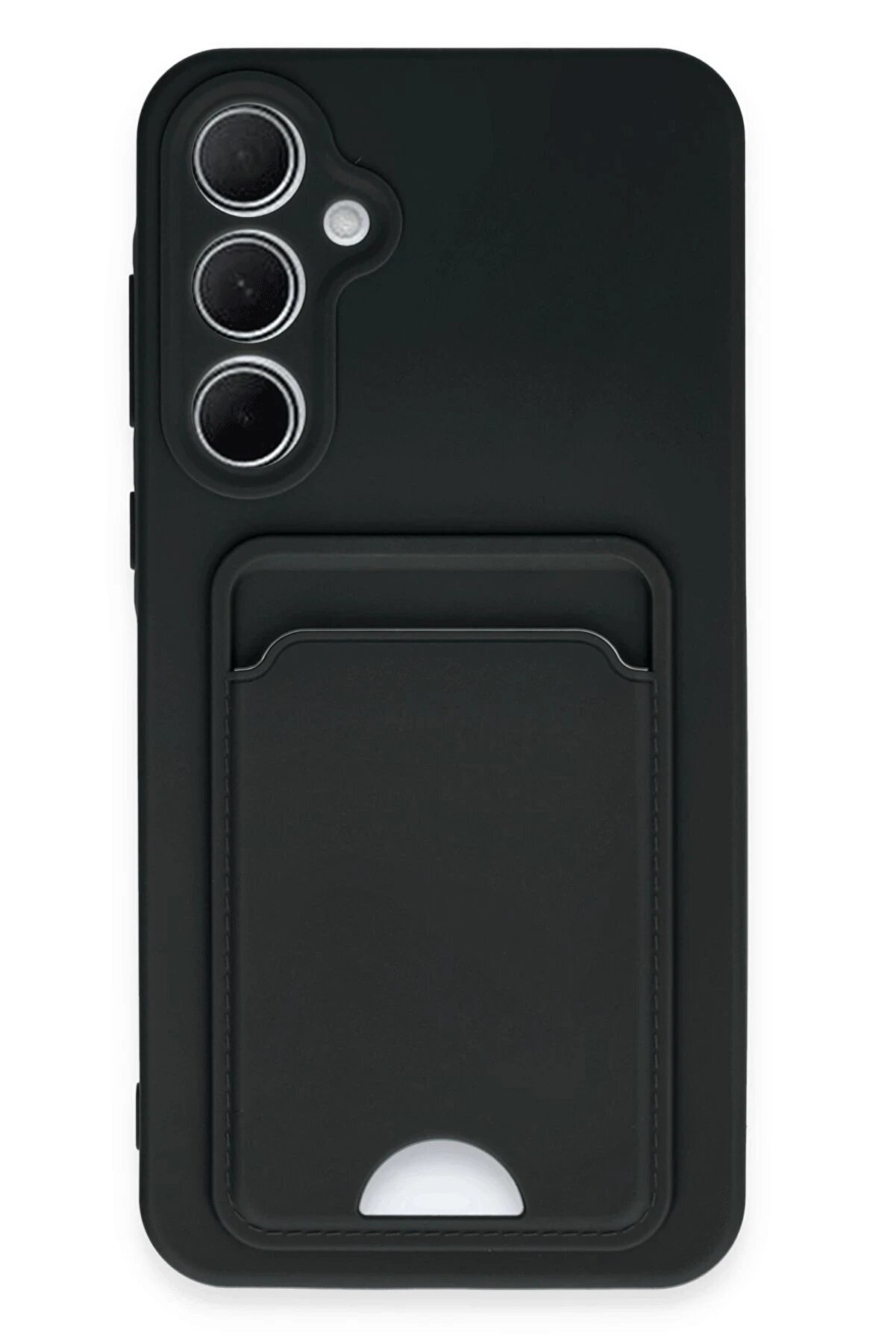 CepteToptan Samsung Galaxy A35 5G Kılıf Kelvin Kartvizitli Silikon - Siyah - DROPX4990-8958