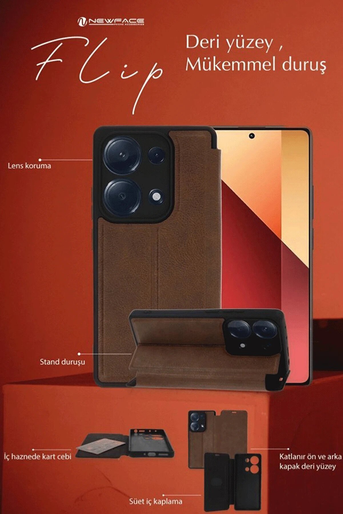 CepteToptan Samsung Galaxy A35 5G Kılıf Flip Cover - Taba - DROPX7112-6638