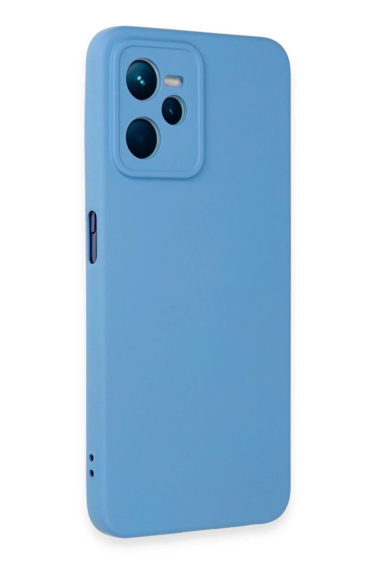 Realme C35 Kılıf Nano İ&ccedil;i̇ Kadi̇fe Si̇li̇kon - Mavi̇ - Dropx1205-3661