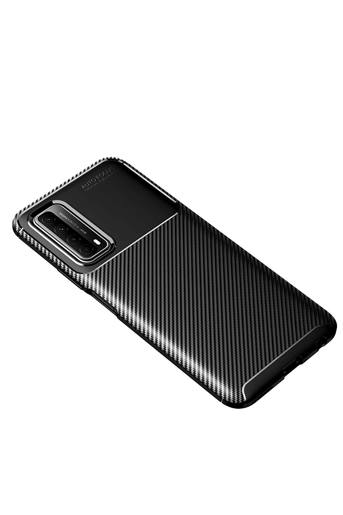 Huawei̇ P Smart 2021 Kılıf Auto Focus Karbon Kapak - Si̇yah - Dropx8703-3261