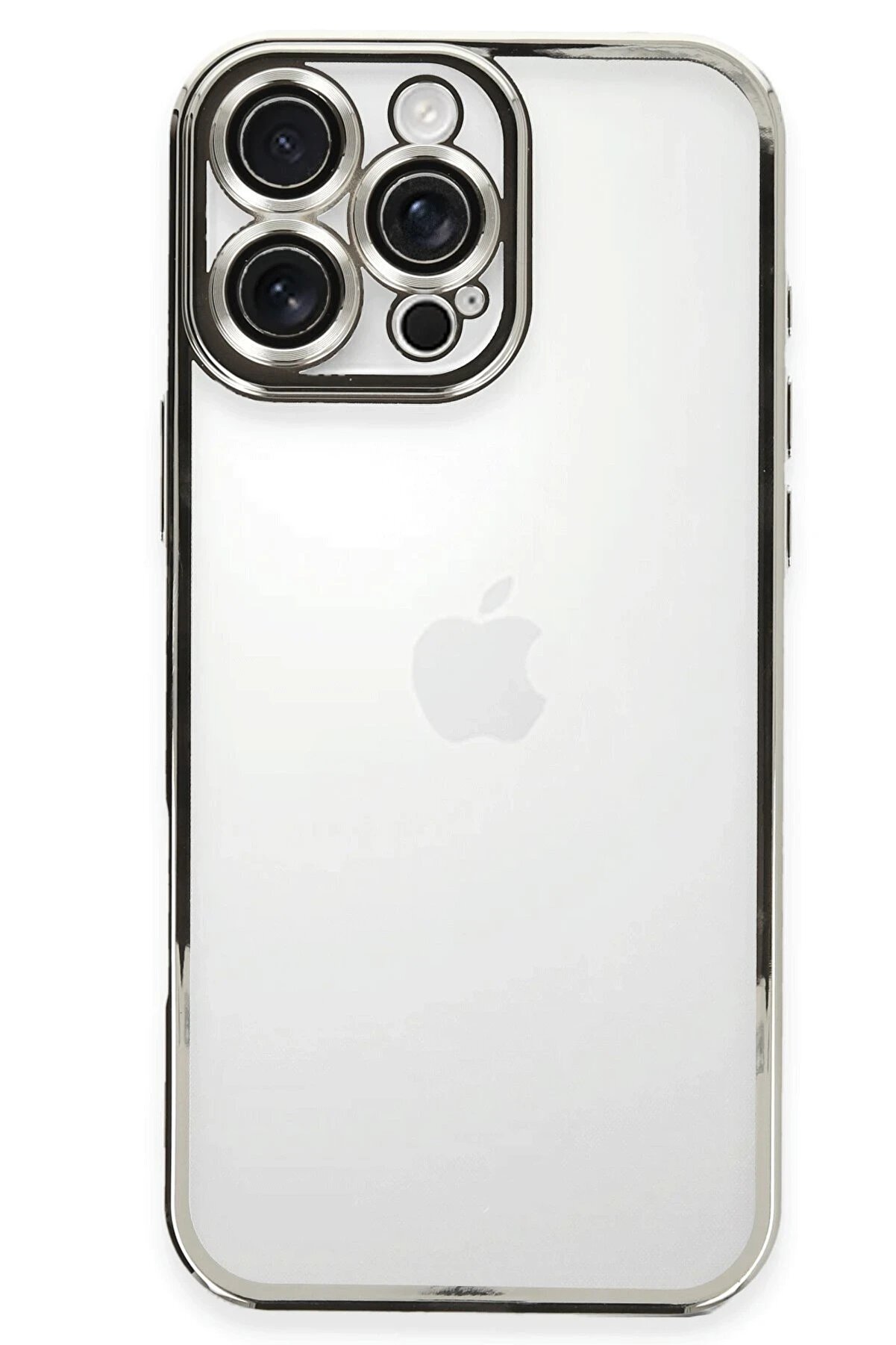 CepteToptan iPhone 16 Pro Kılıf Lensli Silikon - Gümüş - DROPX4279-3139