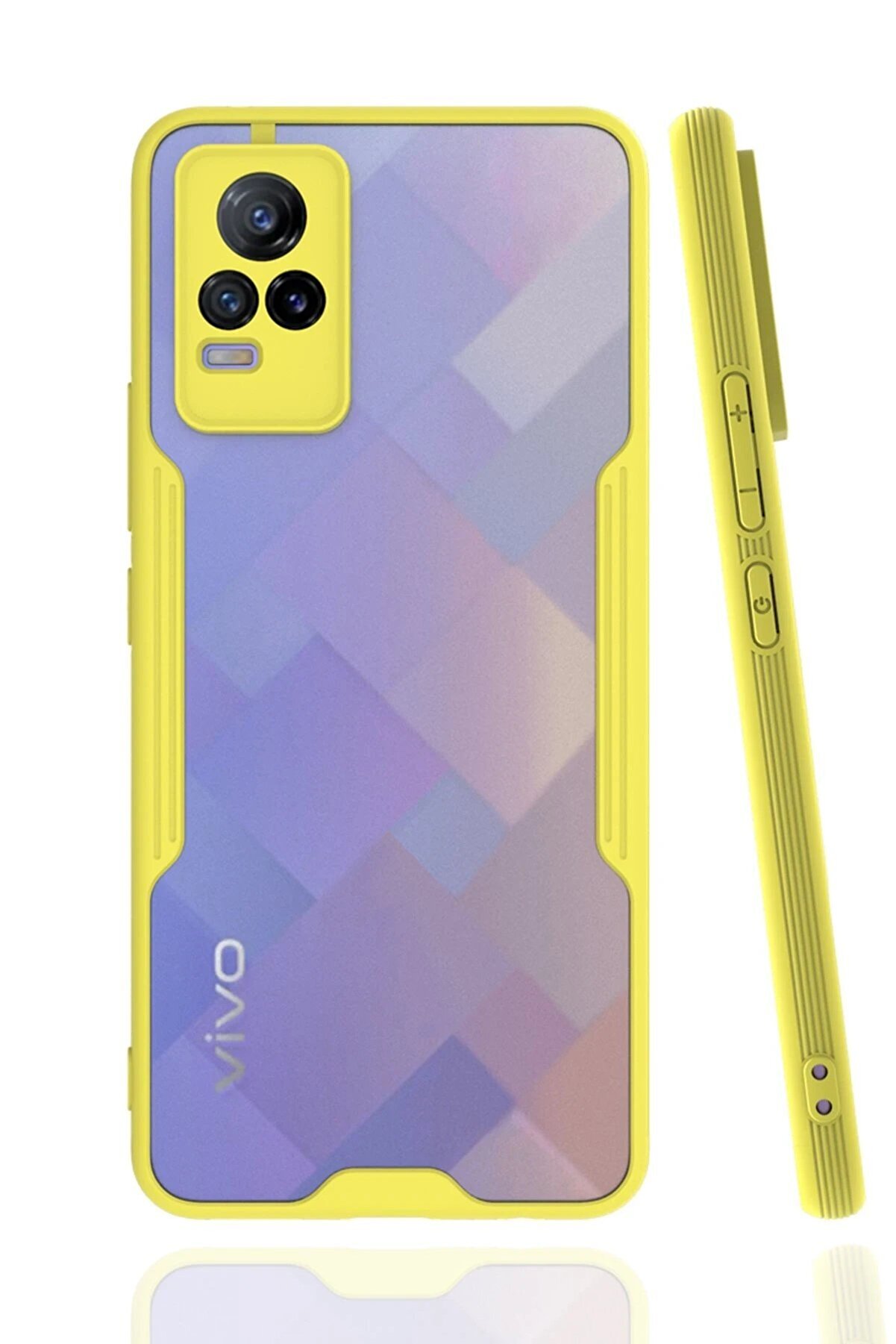 CepteToptan Vivo V21e Kılıf Platin Silikon - Sarı - DROPX6763-3934