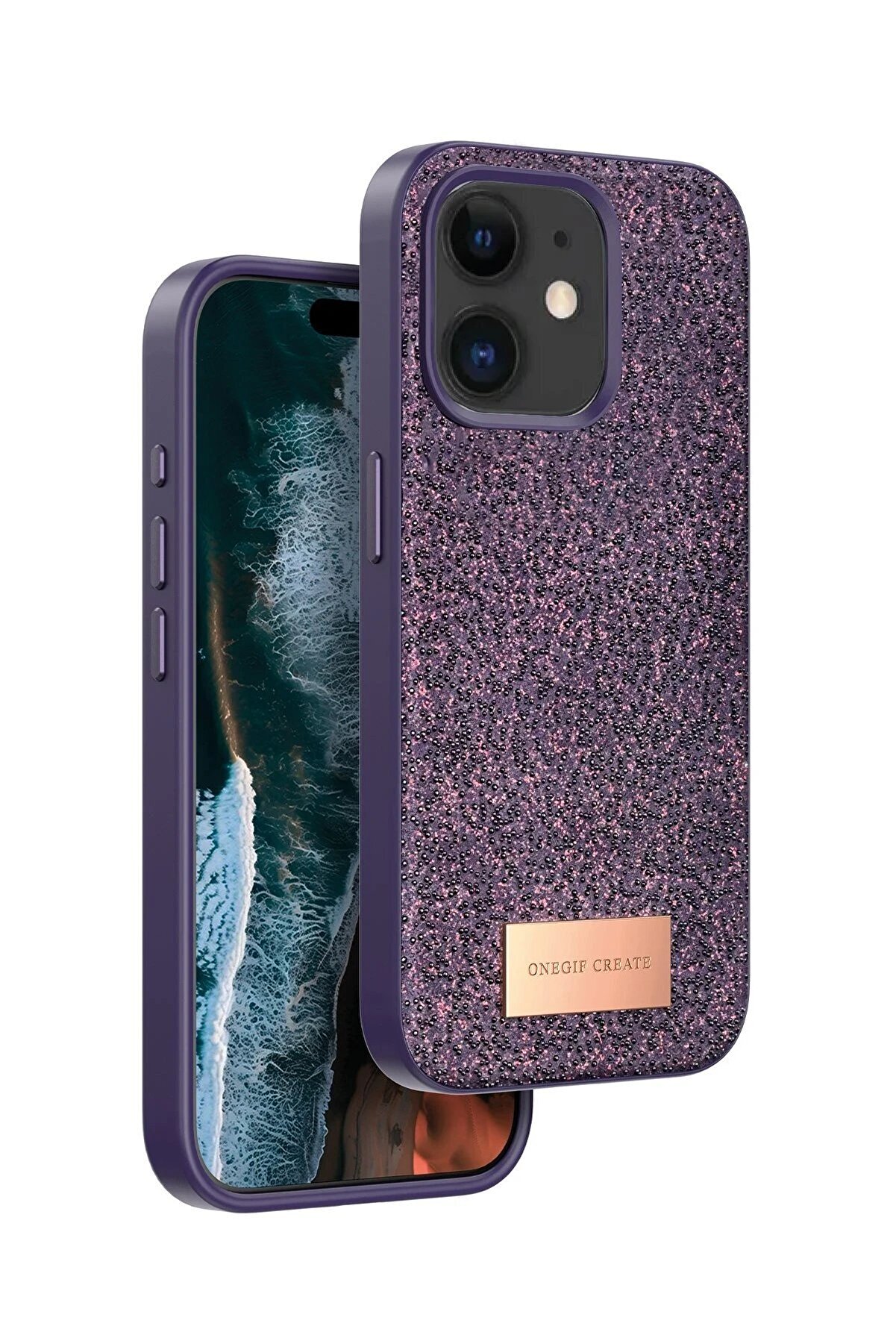 İphone 11 Bri̇ght Si̇mli̇ Kapak - Deri̇n Mor - Dropx5637-4052